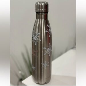 Stainless Steel Snowflake Water Bottle - Silver